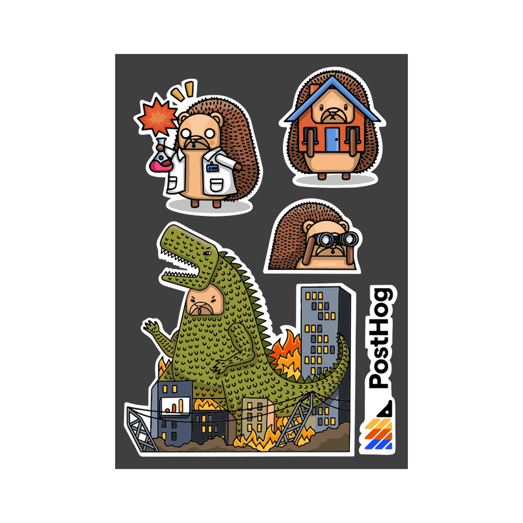 Hogzilla & friends sticker pack